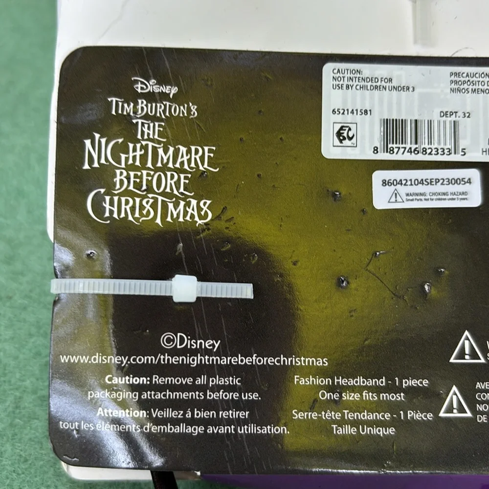 NWT Disney 30th Nightmare Before Christmas Black Headband Big Bow Jack Bats OS